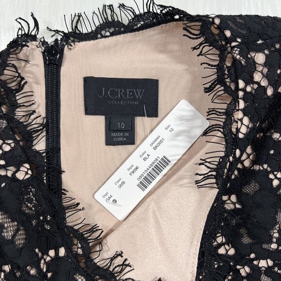 J. Crew Collection Women's Size 10 Black Lace Fit & Flare Dress F9096 - Picture 7 of 11